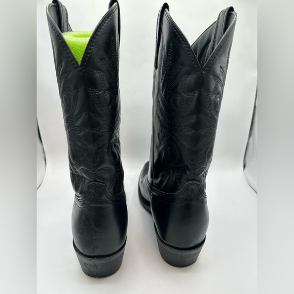 Laredo Boots 4240 Paris Lea Vamp Fox & Front Shaft Cowboy Black Leather Sz 9 - Picture 10 of 13